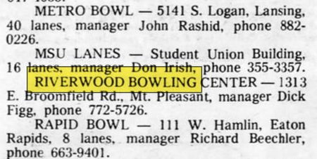 Riverwood Resort (Riverwood Bowling Center) - Aug 22 1974 Article